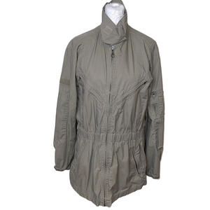 DKNY Active Army Green 100% Cotton Cargo Utility Jacket Coat - Size Medium